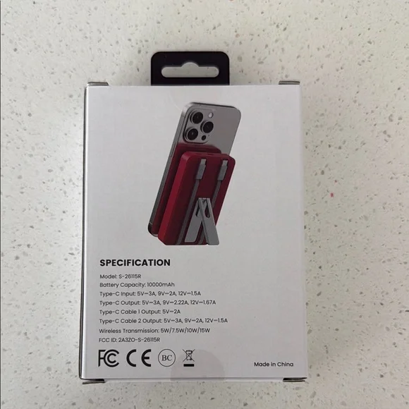 Red Magnetic Portable Charger- New Never Opened - Picture 2 of 2